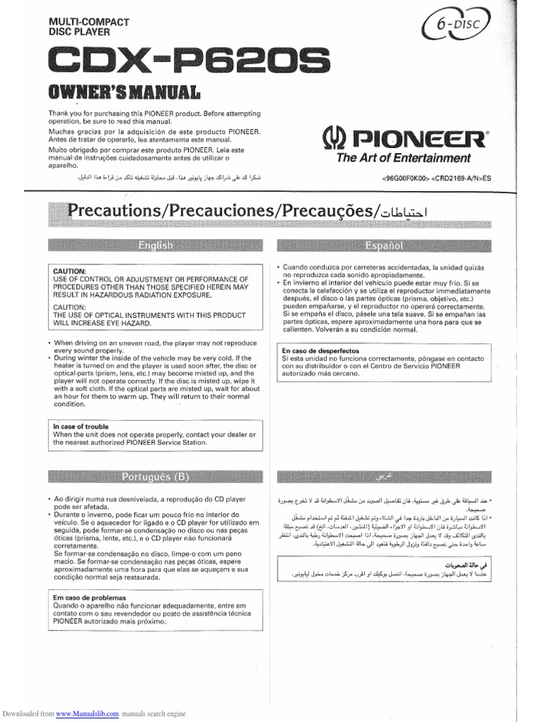 Pioneer cdxp620s | PDF