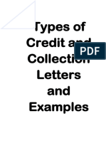 Types of Credit and Collection Letters
