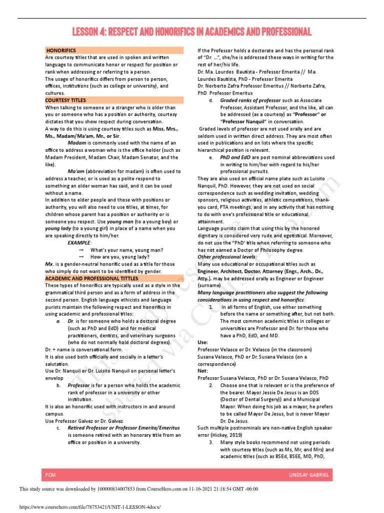 Honorifics | Download Free PDF | Madam | Honorifics
