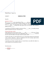 Demand letter for unpaid loan balance