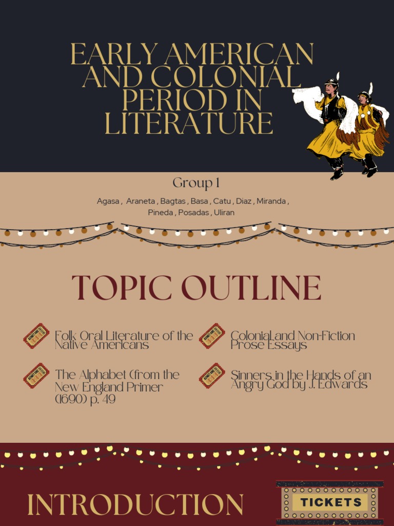 Early American and Colonial Literature | PDF | Alphabet Book | Oral ...
