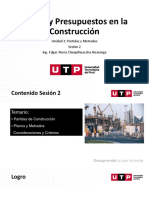 Costos y Presupuestos en La Construcción: Unidad 2: Partidas y Metrados Sesión 2 Ing. Edgar Alexis Chuquihuaccha Huaranga