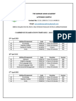 Caie Timetable