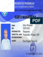 Silvia Wulandari 2020110013 Manajemen Prabumulih, 30 Januari 2001 Desa Pangkul Dusun Vii