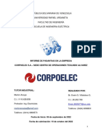 Informe de pasantías en CORPOELEC sobre instalación y mantenimiento de líneas eléctricas