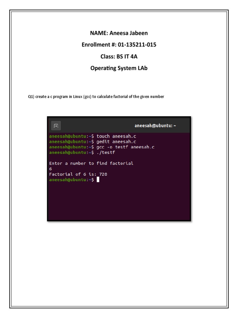 Operating System lab | PDF