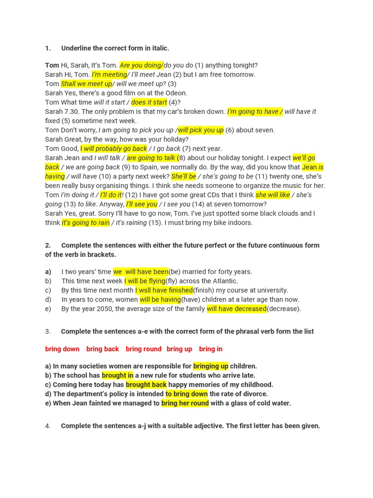 Grammar And Vocabulary Task 1 Pdf