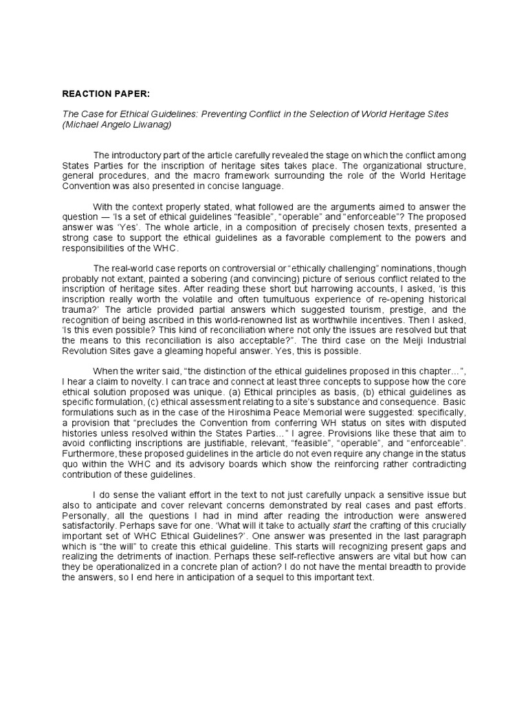 The Case For Ethical Guidelines Preventing Conflict in The Selection