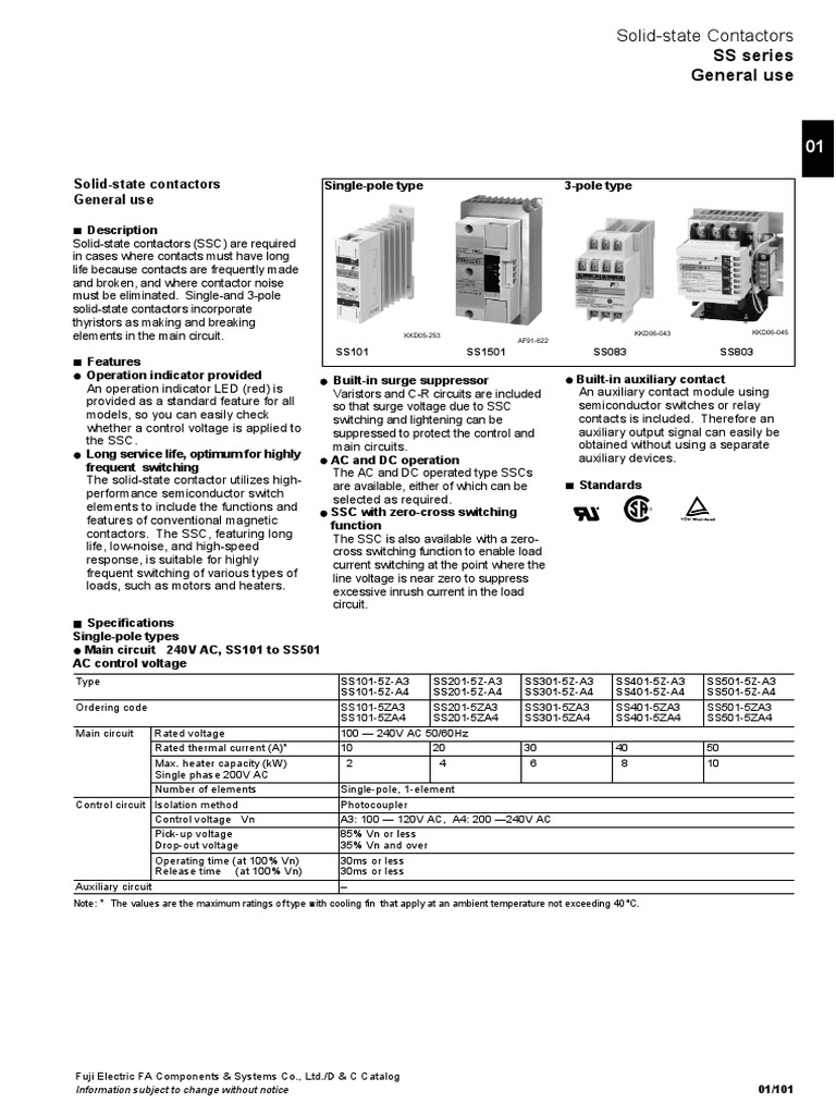 An Introduction to Fuji Electric's Solid-State Contactors for General ...
