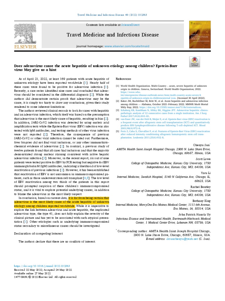 Sun Et Al. - 2022 - Does Adenovirus Cause The Acute Hepatitis of Unkno
