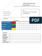 DD - Mm.yyyy - Level Test Evaluation - Vietnamese Full Student's Name - T. Teacher's Name