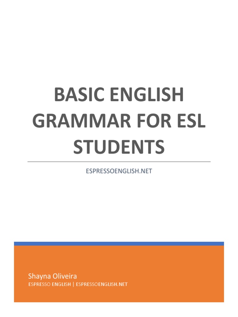 Basic English Grammar From Espresso English PDF English Grammar