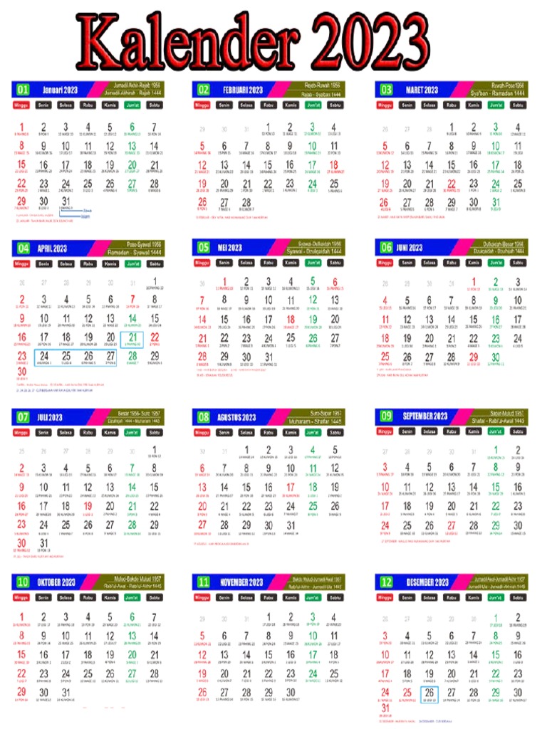 Kalender 2023 Lengkap | PDF