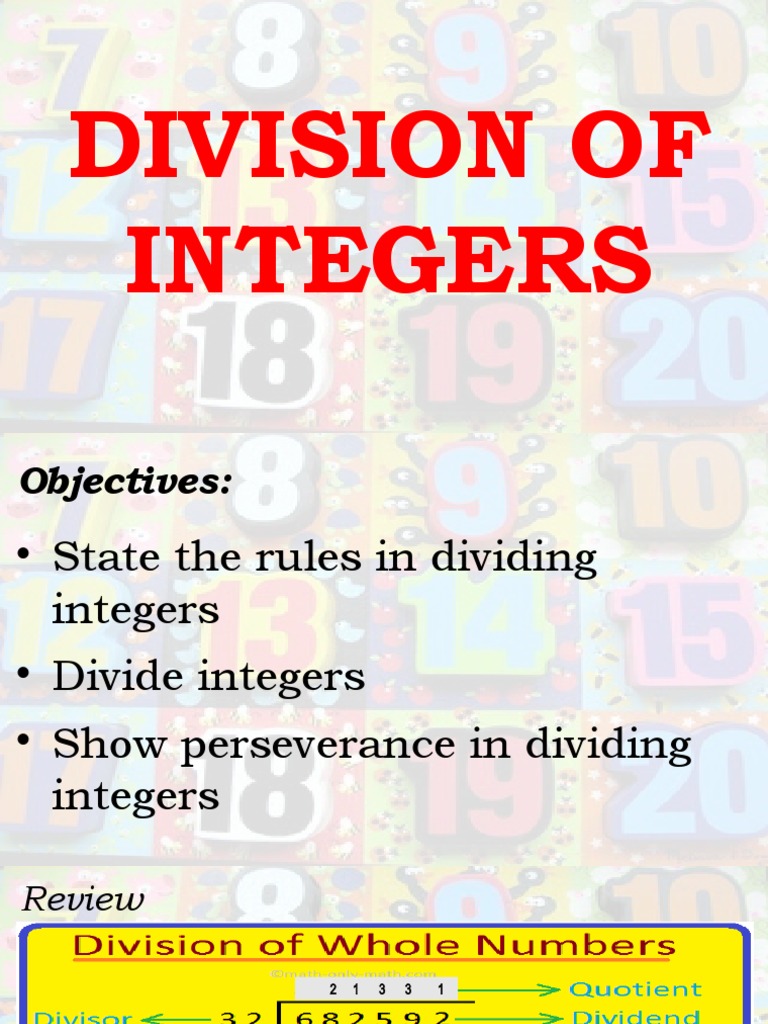 Dividing Integers Rules and Examples | PDF | Division (Mathematics ...