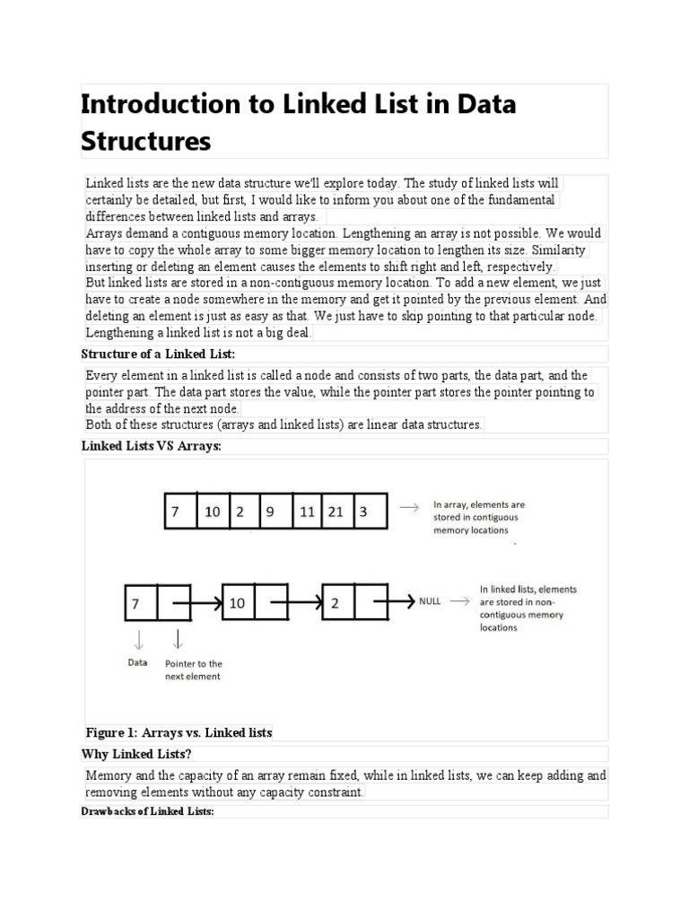 Introduction To Linked List in Data Structures | PDF