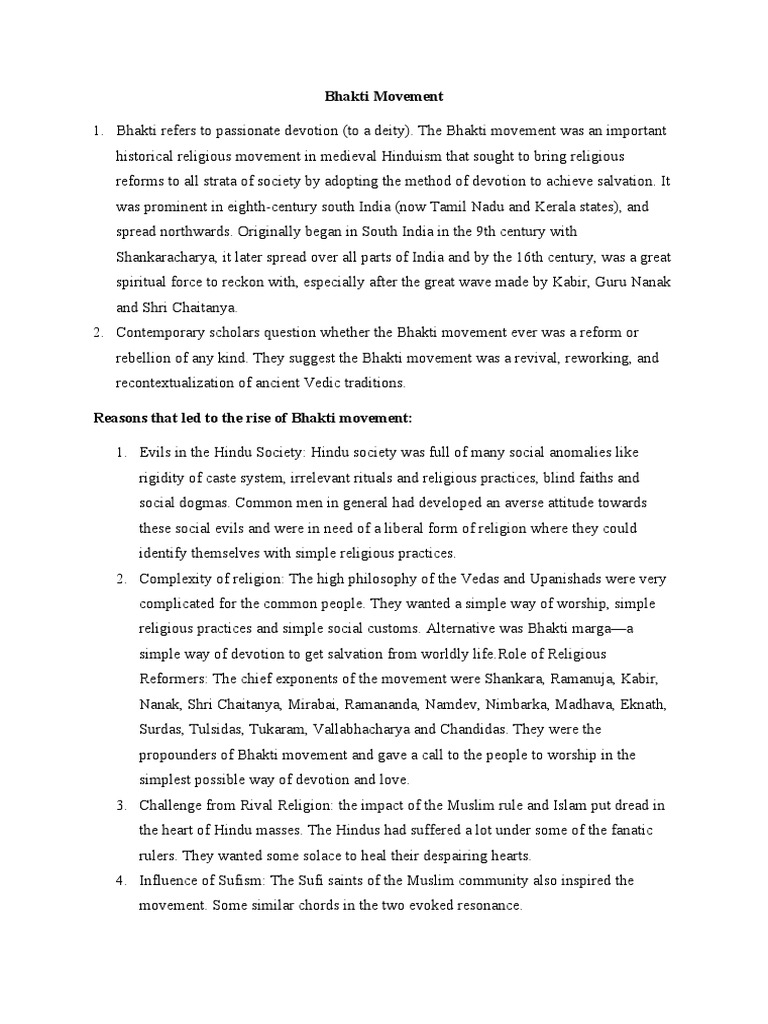 Bhakti Movement's Rise and Impact | PDF | Bhakti Movement | Bhakti