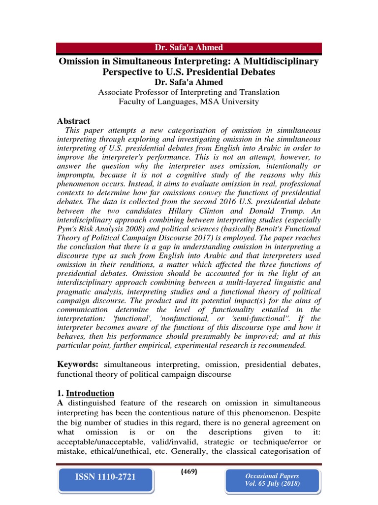 3 - Omission in Simultaneous Interpreting A Multidisciplinary | PDF ...