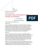 Ley General para La Prevención y Gestión Integral de Los Residuos