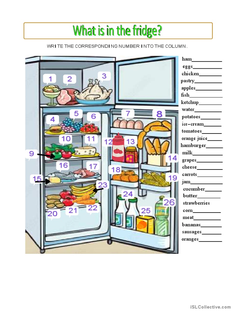 A Numerical Key to the Contents of a Fridge | PDF | Cooking | Cuisine