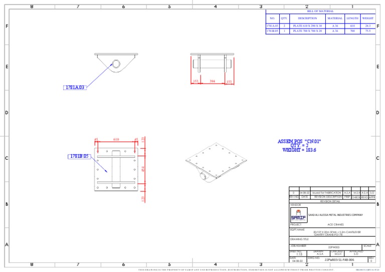 PO178 - 20 10t X 20m Span + 5.2m Cantilever Gantry Crane - Part6 | PDF