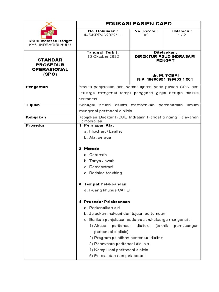 Edukasi Pasien Capd | PDF