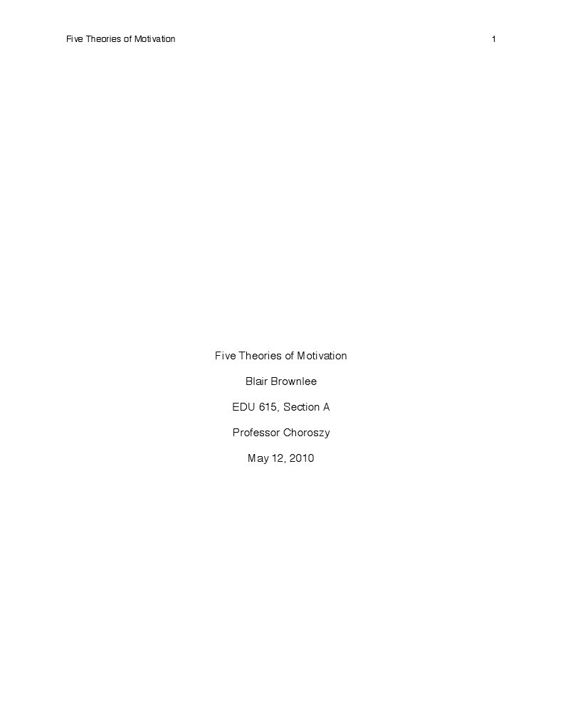 Five Key Theories of Motivation | PDF | Motivation | Motivational