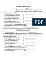 Grammar Test - Compound Subjects & Predicates