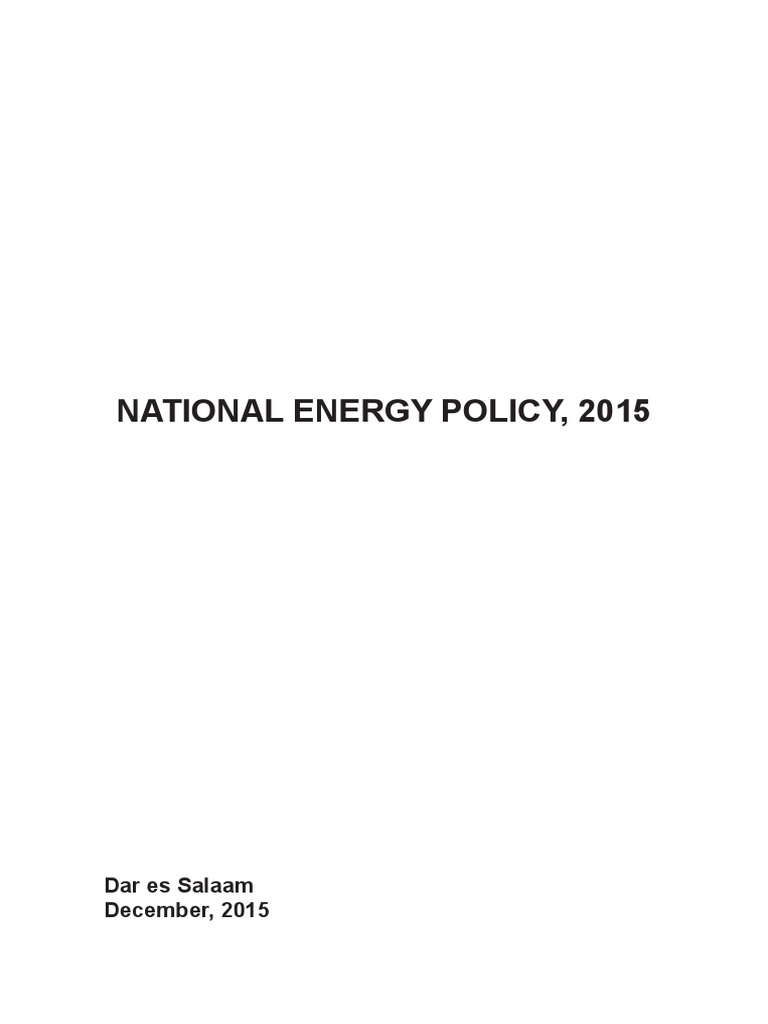 Tanzania's 2015 Energy Policy | PDF | Natural Gas | Petroleum