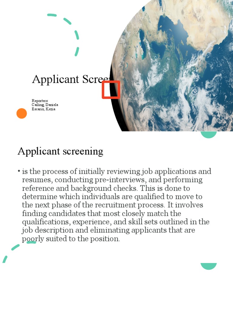 Applicant Screening Process Explained | PDF | Résumé | Background Check