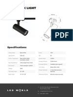 15w Track Light Product Specification Sheet