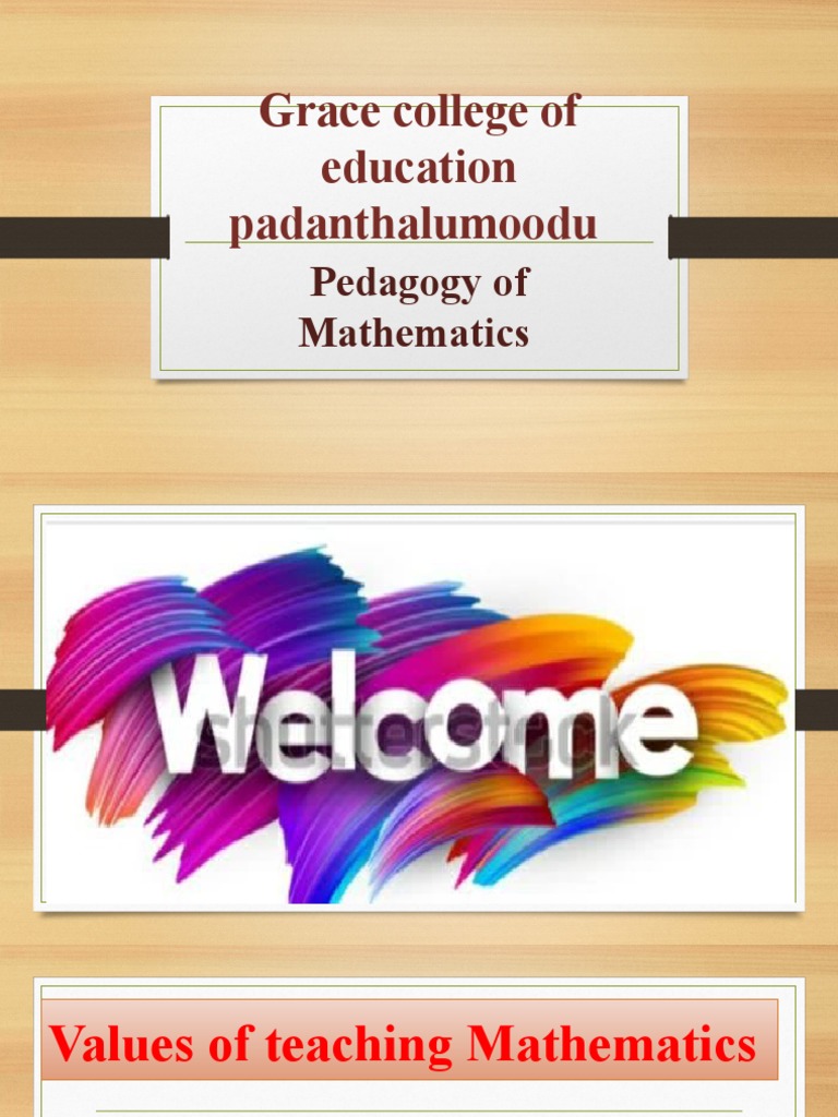 Values of Teaching Mathematics | PDF | Disciplines | Mathematics