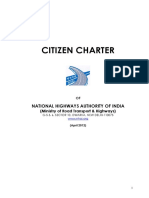 Citizen Charter for National Highways Authority of India