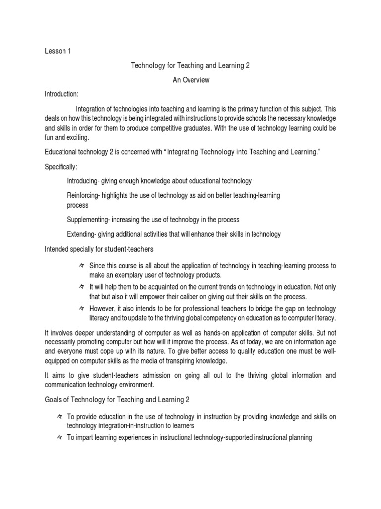 Integrating Technology in Education | PDF | Educational Technology ...