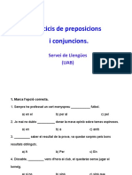 Correcció Exercicis de Preposicions I Conjuncions