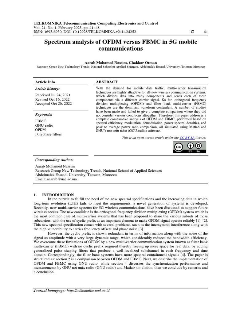 OFDM vs FBMC Spectrum Analysis in 5G | PDF | Orthogonal Frequency ...