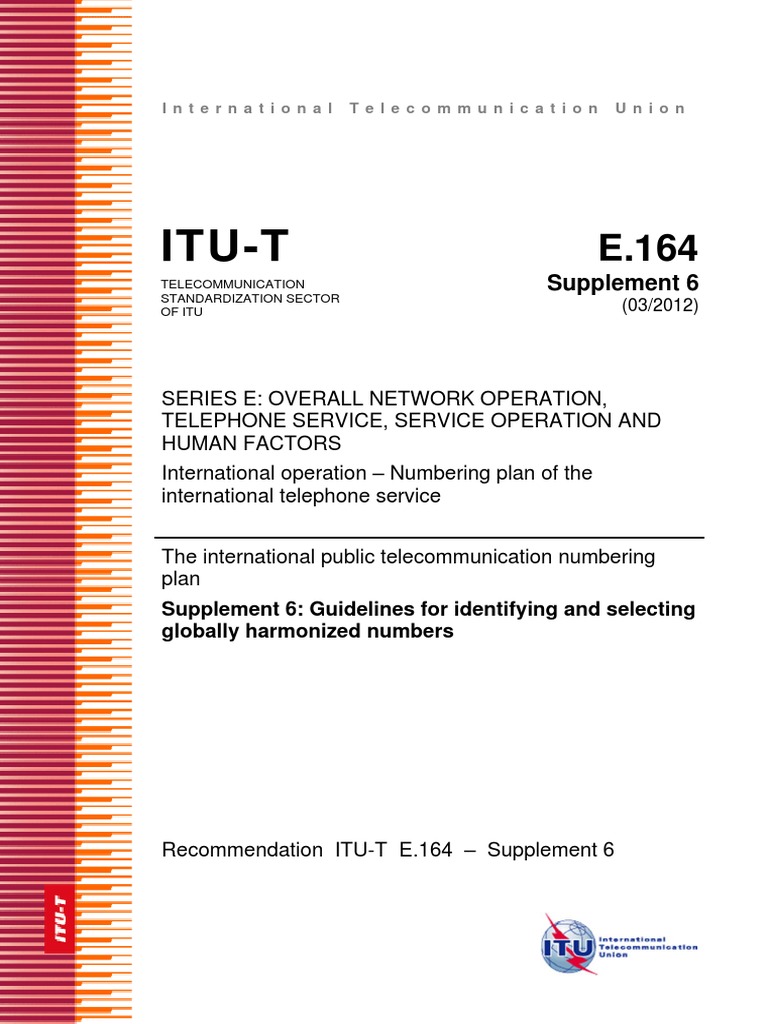 Guidelines for Global Numbering Plans | PDF | Itu T | Computer Network
