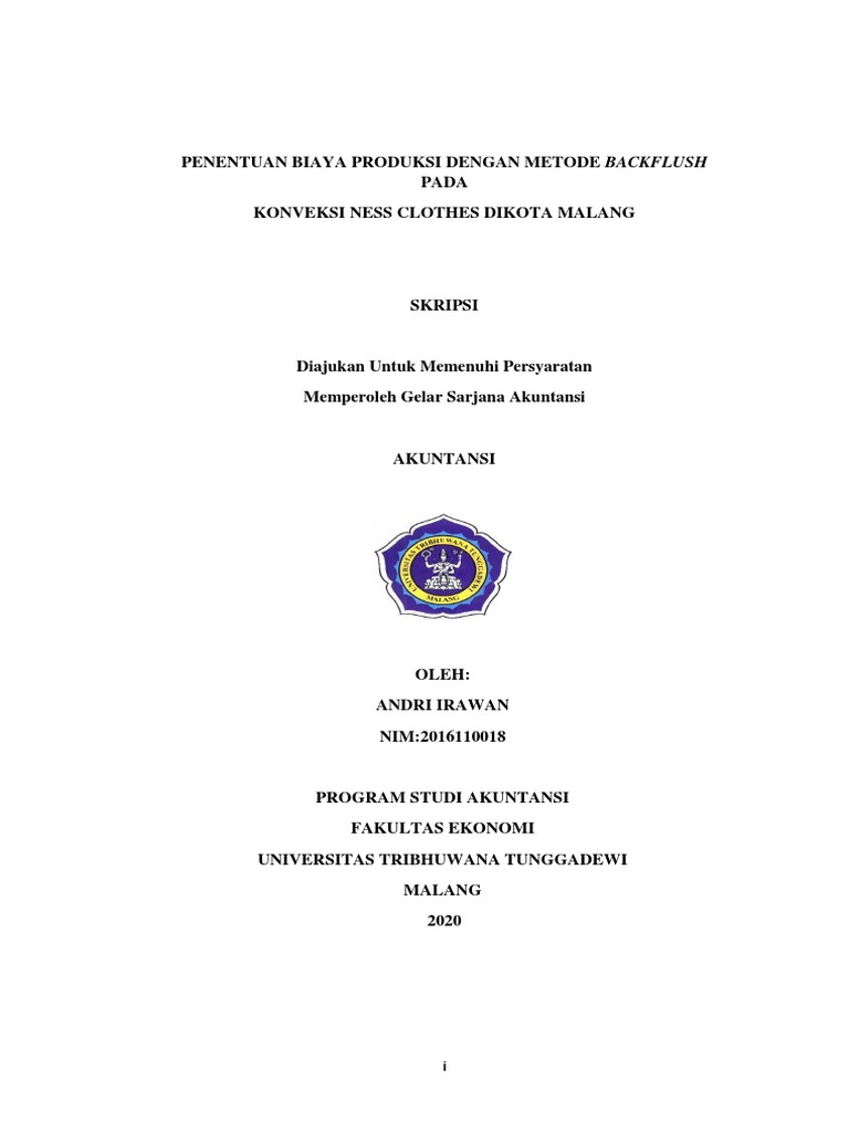 Metode Backflush di Ness Clothes | PDF | Sains & Matematika