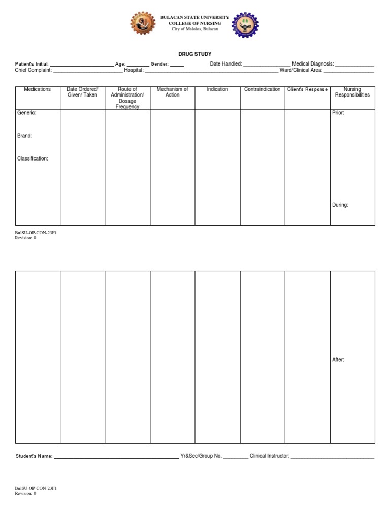 (Template) DRUG STUDY TEMPLATE | PDF