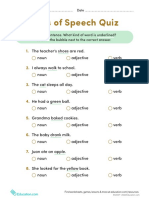 Parts of Speech Quiz