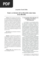 Kant Educacion Pedagogía