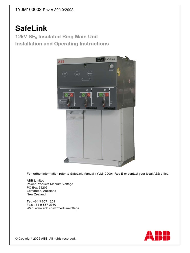 SafeLink Installation Operating Instructions 1YJM100002 Rev A | PDF