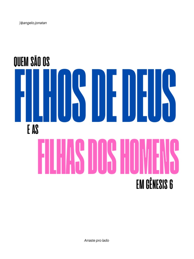 Quem São Os Filhos de Deus e As Filhas Dos Homens em Gênesis 6 | PDF ...