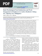 Basic Psychological Need Satisfaction and Work Engagement of Employees in Andres Bonifacio College, Inc., Dipolog City, Philippines