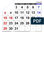 January 2023 Calendar Landscape Large Numerals