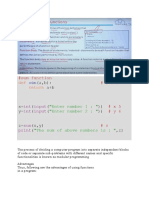 The Process of Dividing A Computer Program Into Separate Independent Blocks of Code or Separate Sub