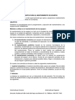 Procedimientos de Mantenimiento de Equipos