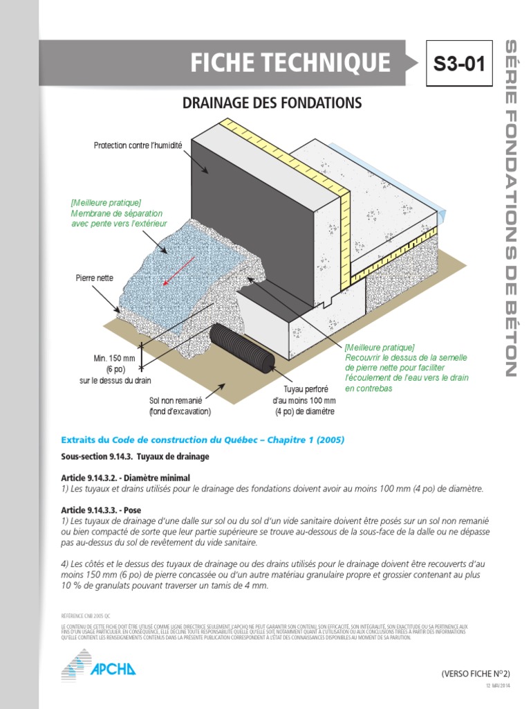 Drainage des Fondations Guide Pratique PDF Tuyau Génie — free download