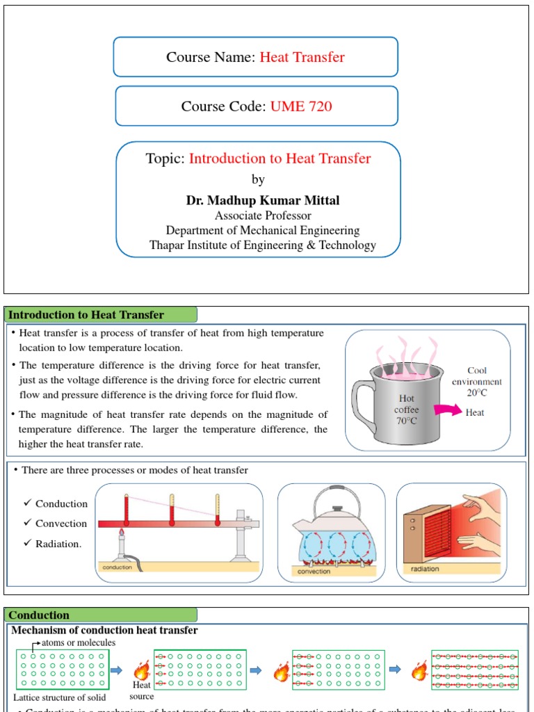 L1-Introduction To Heat Transfer | PDF | Heat Transfer | Thermal Conduction