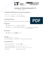 Formelsammlung Thermodynamik