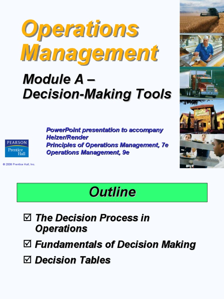 Heizer Mod A Decision Making-Tools | PDF | Decision Making | Cognition